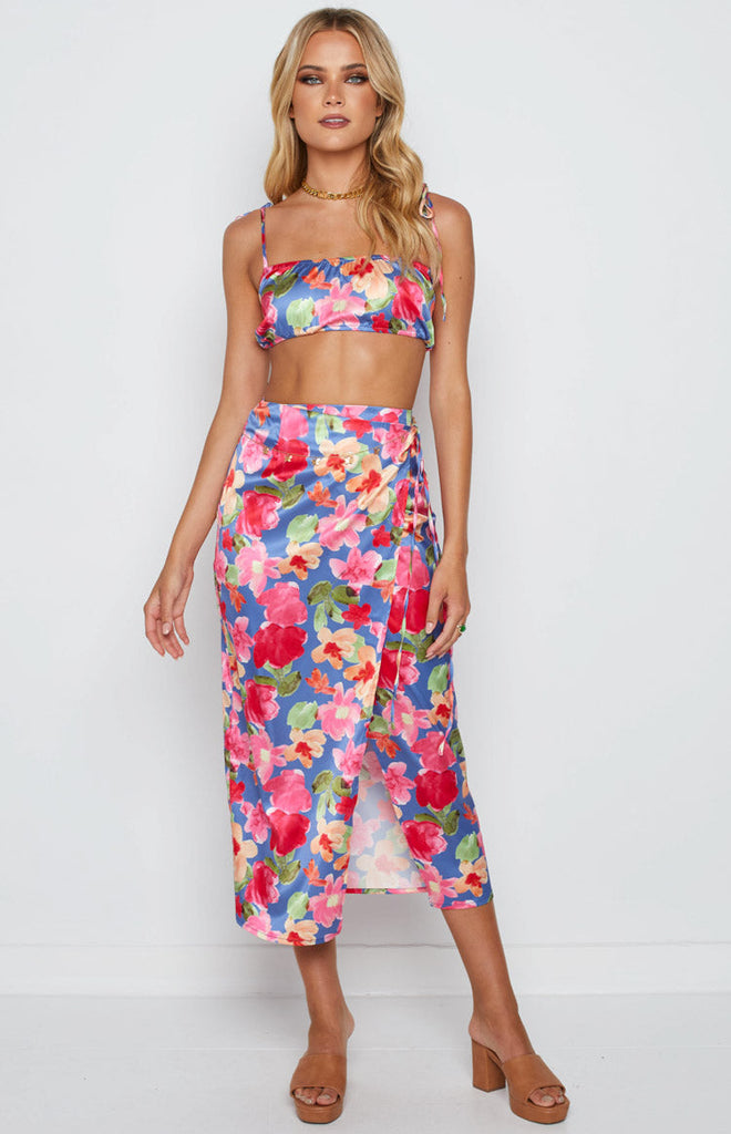 Cyndi Floral Wrap Skirt