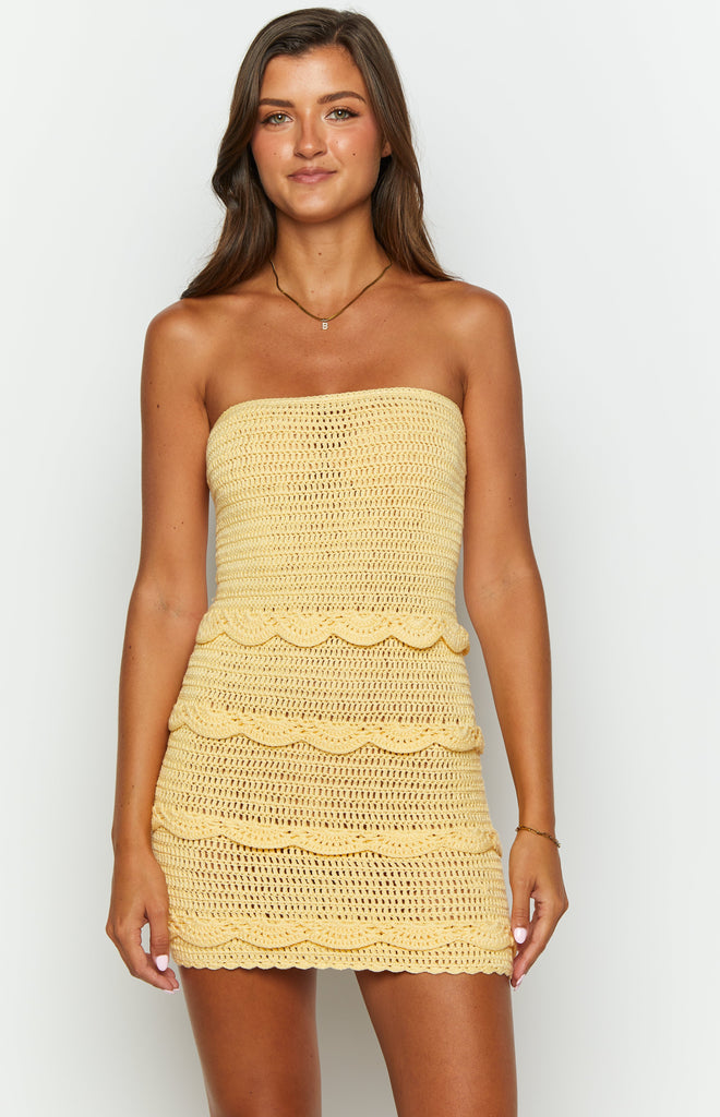 Yellow Strapless Dress