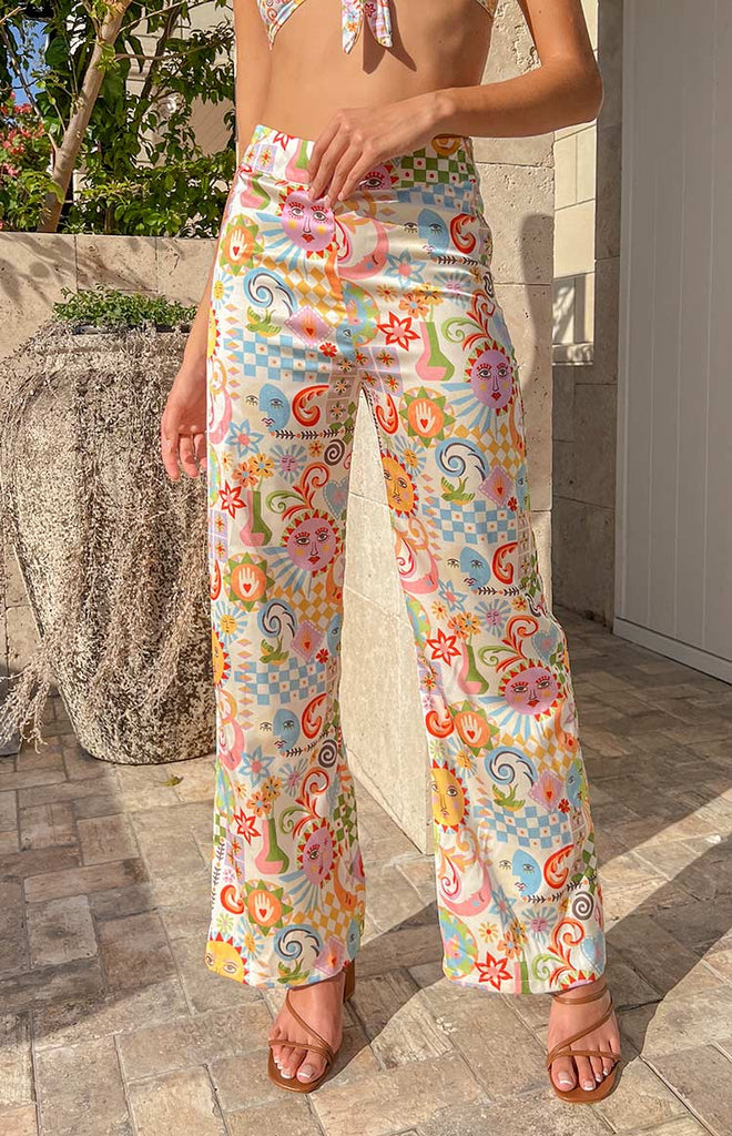 Mykonos Blue Print Pants