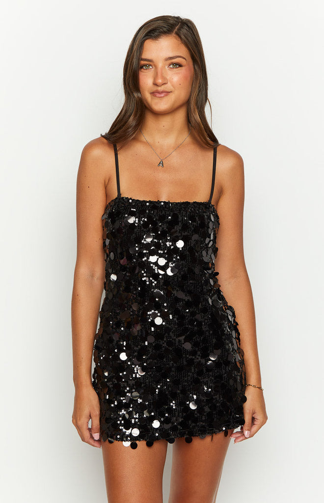 Radiant Lure Mini Dress - Black