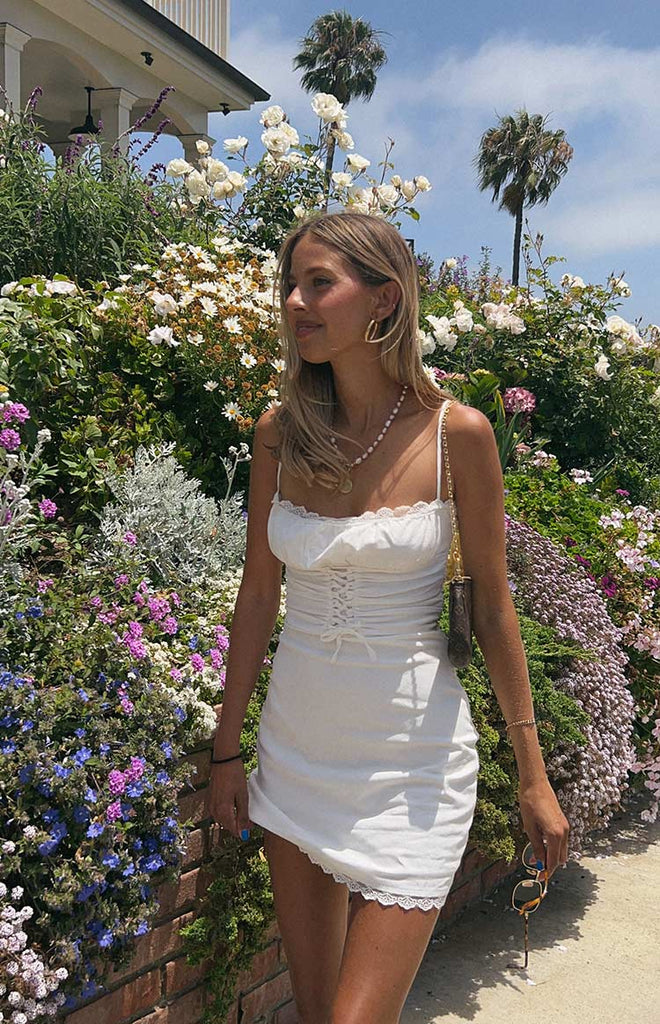 arkitaip - The Daisy Mini Slip Dress in white