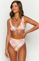 9.0 Swim St Lucia Wavy Sun Multi Print Bikini Top Image