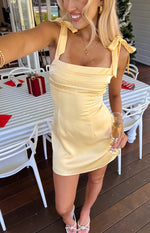 Akira Yellow Tie Mini Dress Image