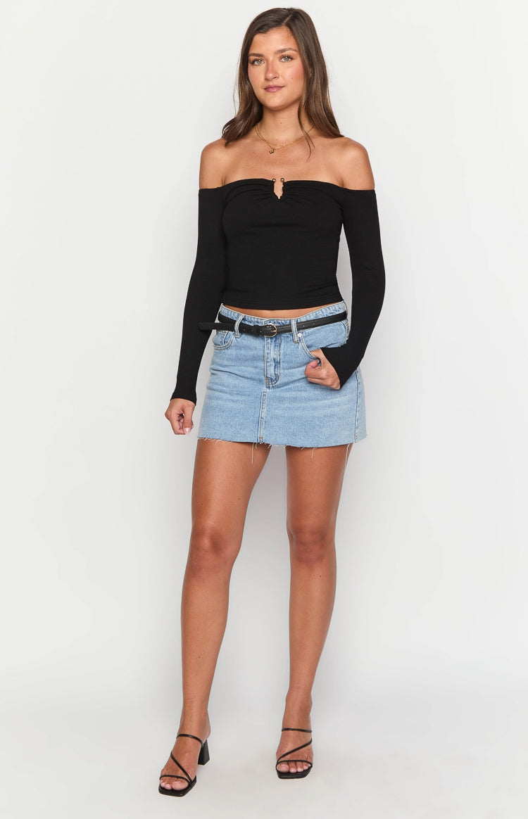 Anabel Black Long Sleeve Top Image