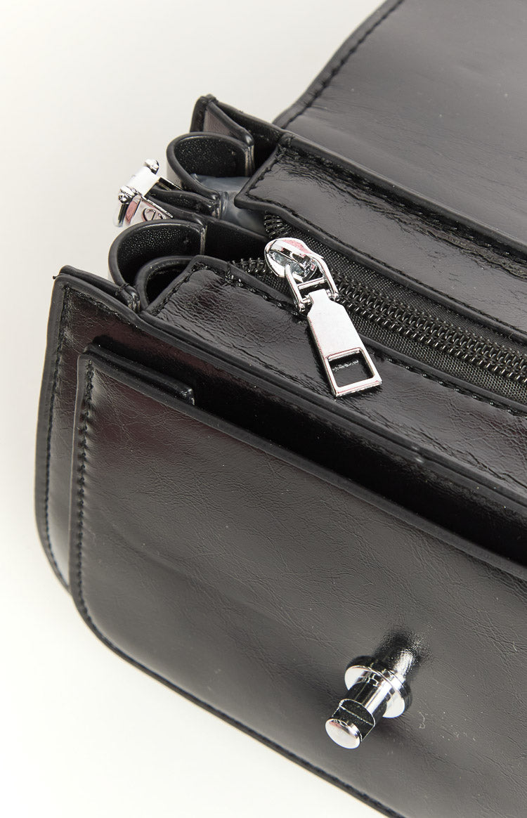 Aries Black PU Crossbody Bag Image