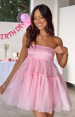 Abigail Pink Strapless Mini Dress Image