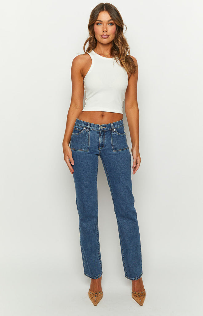 Abrand 99 Low Straight Elena Mid Wash Jeans – Beginning Boutique US