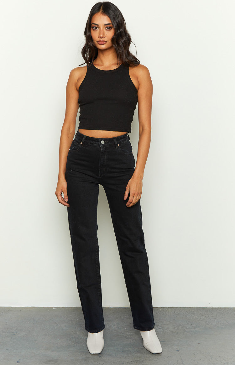 Abrand Chelsea High Straight Organic Black Jeans – Beginning Boutique US