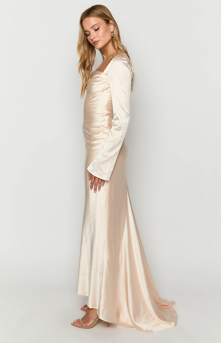 Addina Cream Long Sleeve Maxi Dress Image