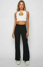 Aimee White Knit Crop Top – Beginning Boutique US