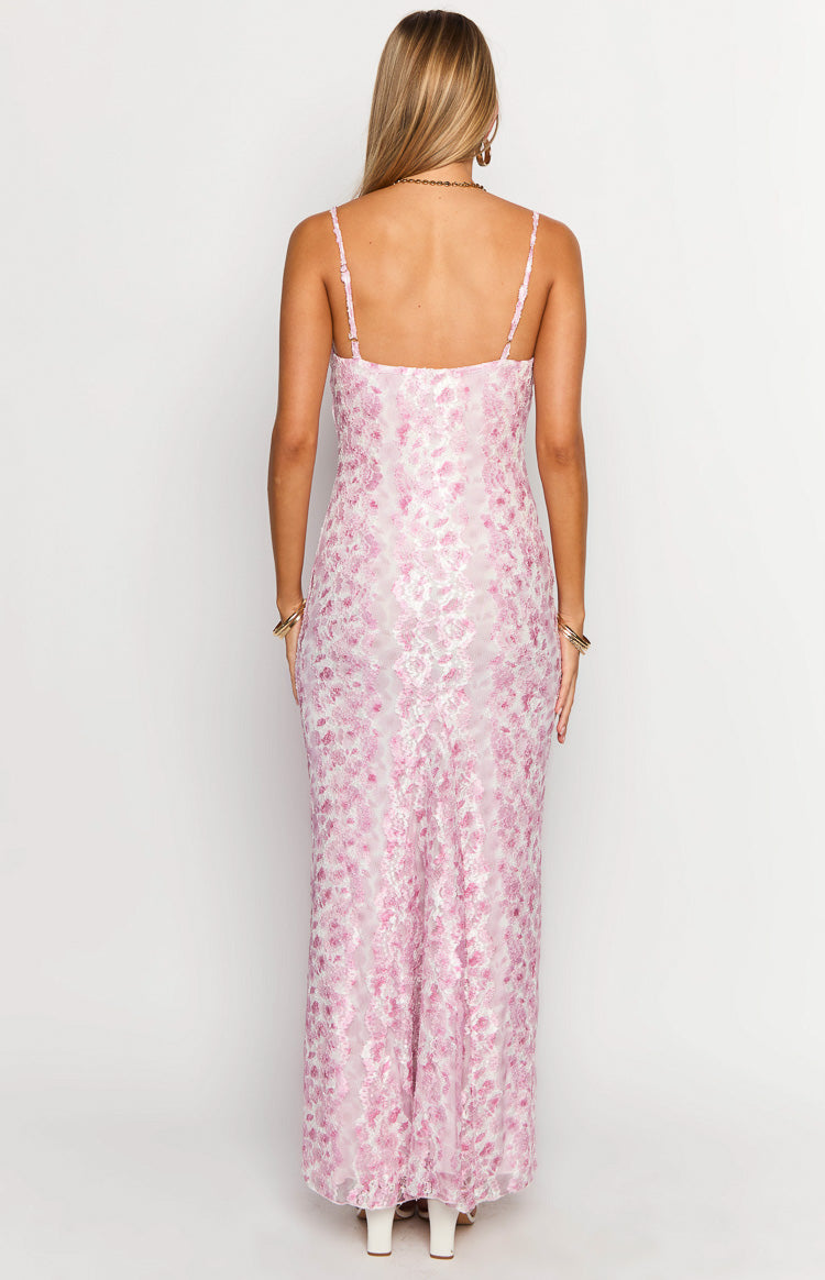 Alanna Pink Lace Maxi Dress Image