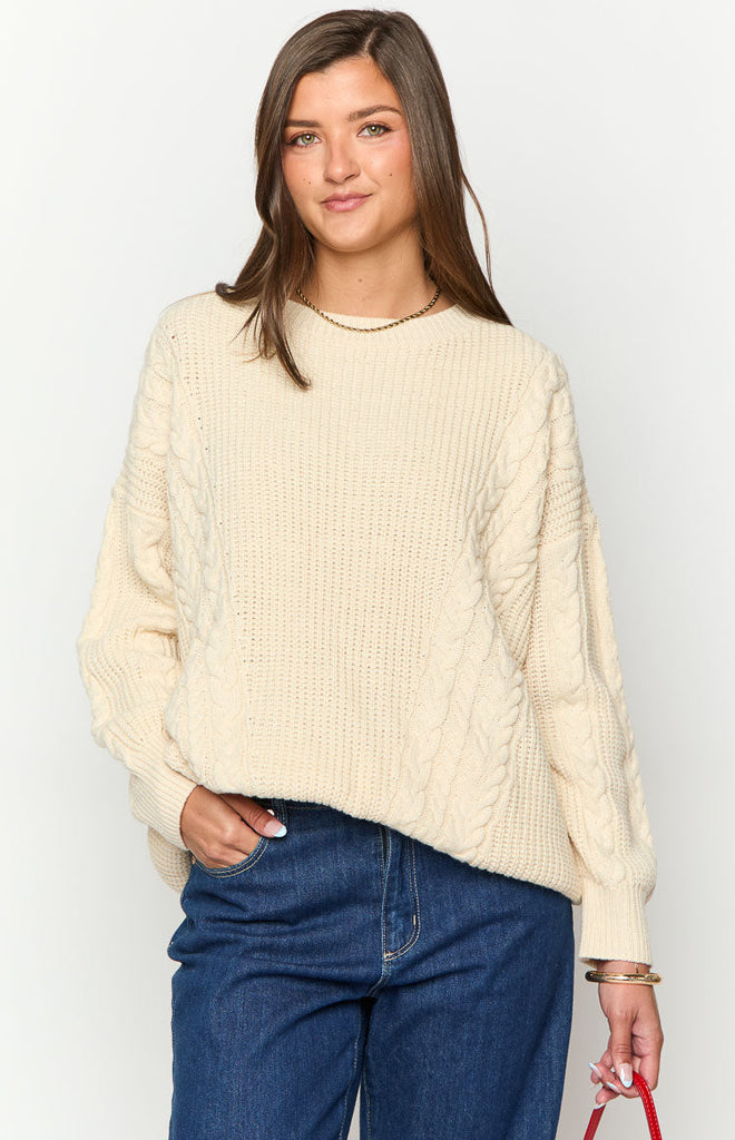 Alex Cream Oversized Sweater – Beginning Boutique US