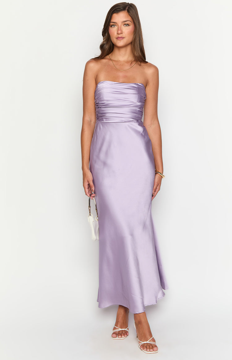 Alexia Purple Strapless Maxi Dress Image