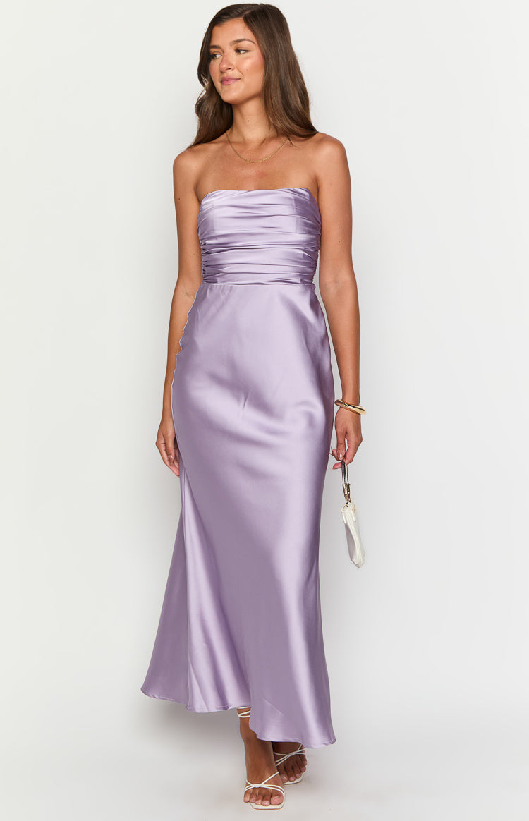 Alexia Purple Strapless Maxi Dress Image