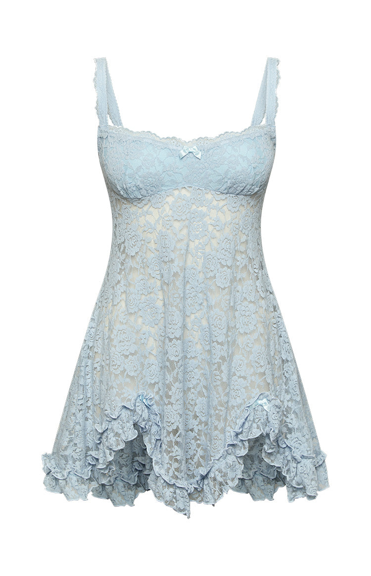 All Mine Blue Lace Mini Dress Image