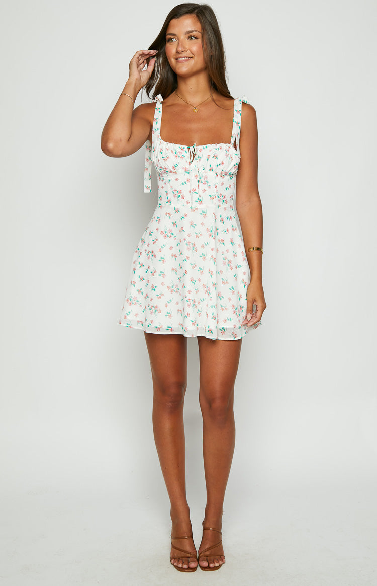 Floral tie strap dress best sale