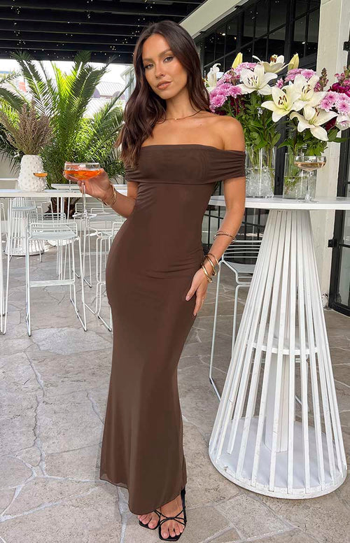 Amabella Brown Maxi Dress – Beginning Boutique US