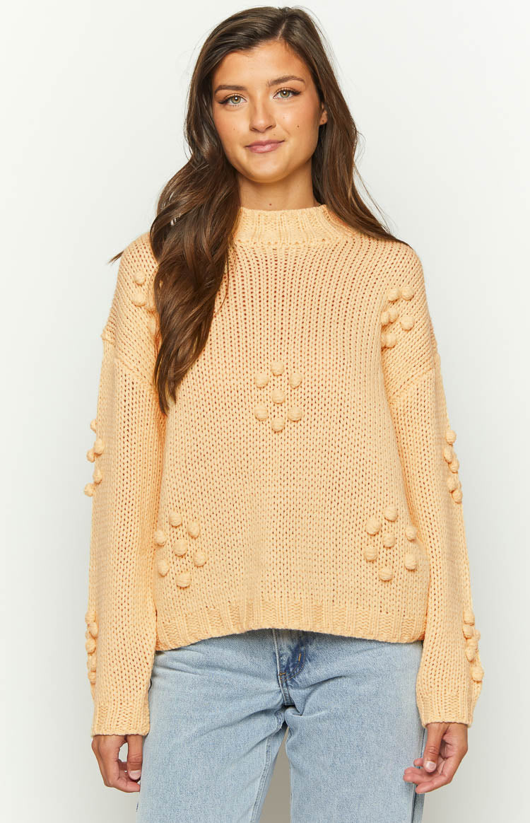 Delvey Cream Chunky Knit Sweater