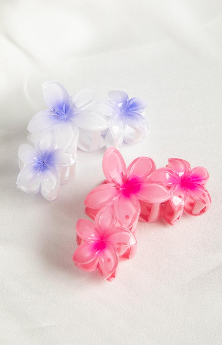 Aria Pink And Purple Flower Clip 2 Pack Image