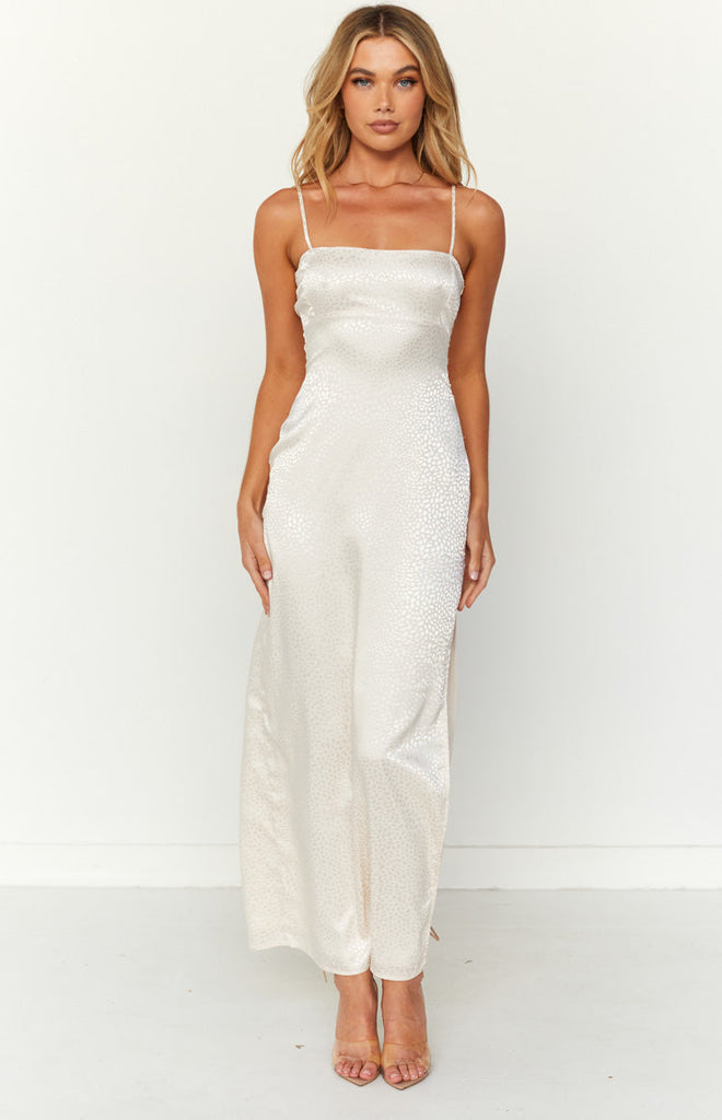 Aria Off White Backless Maxi Dress – Beginning Boutique US