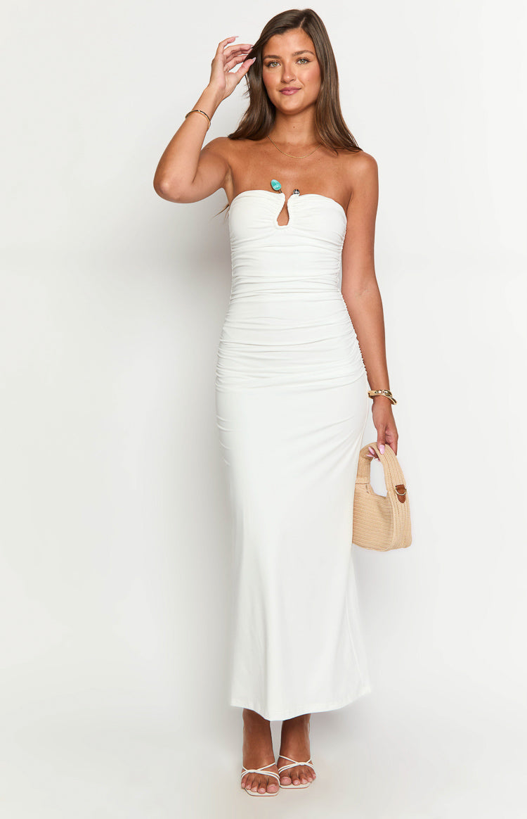 Ark White Strapless Maxi Dress Image