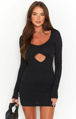 Asti Bubble Black Mini Dress Image