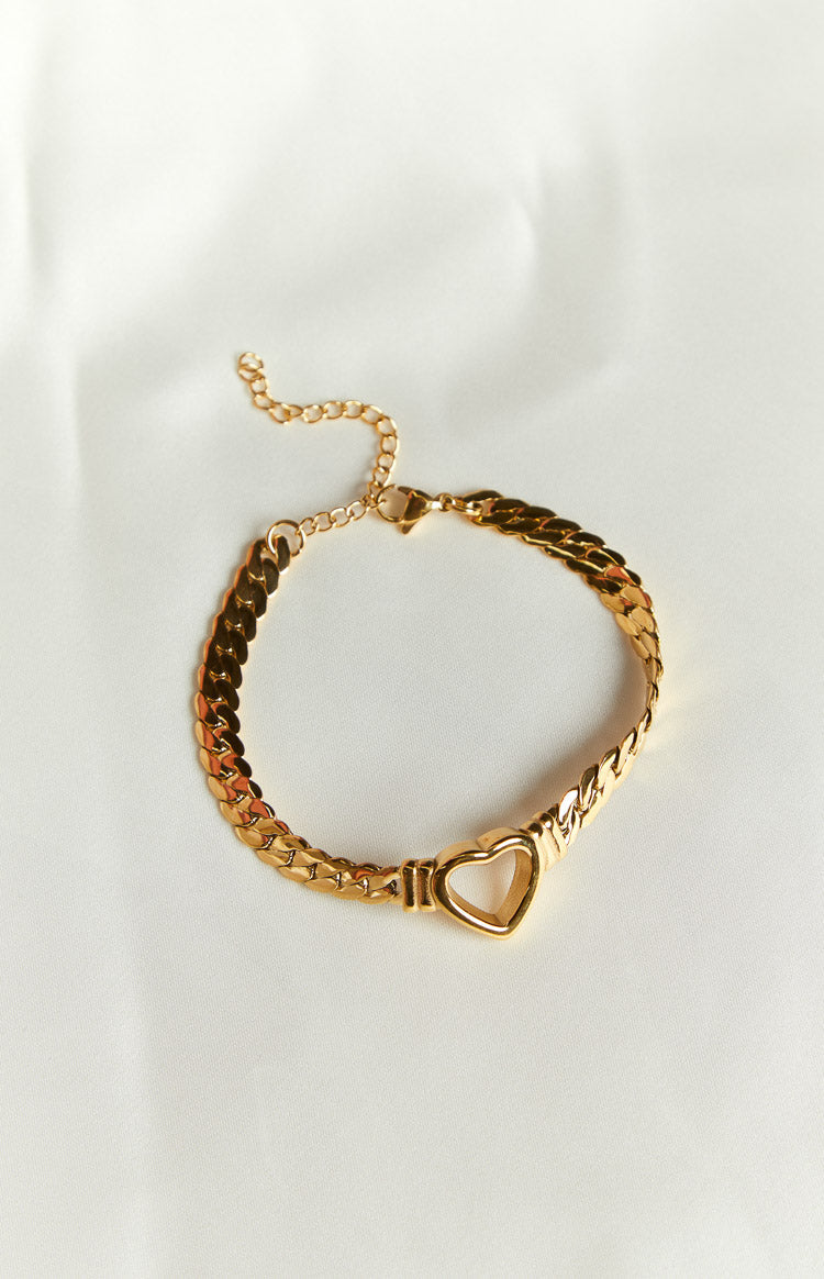 Atlas Gold-Plated Stainless Steel Heart Bracelet Image