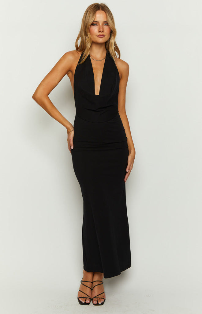 Aura Black Maxi Dress – Beginning Boutique US