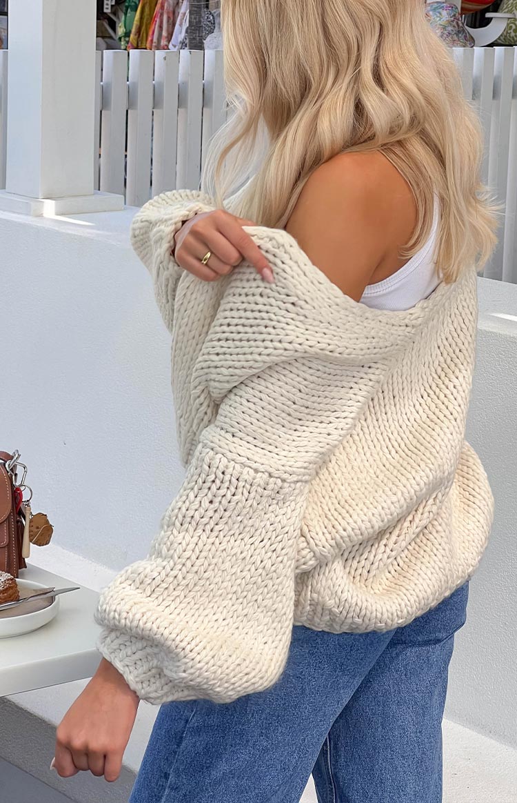 Bad Habits Cream Knit Cardigan Image