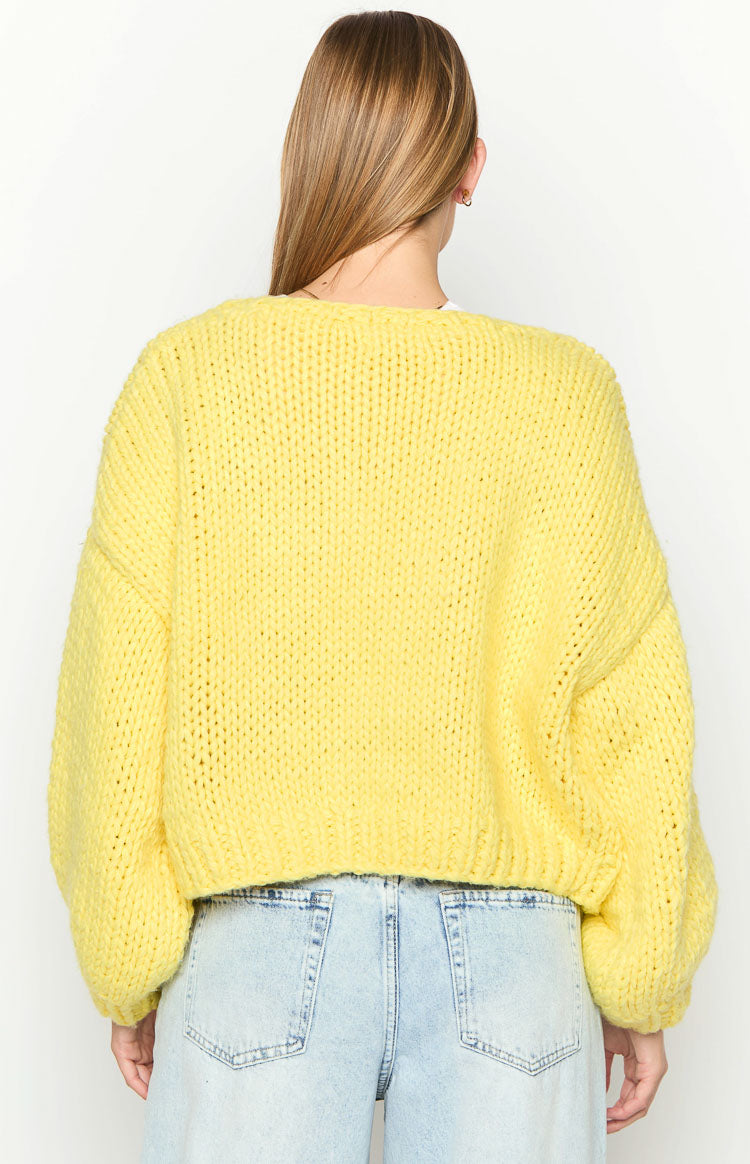 Bad Habits Yellow Knit Cardigan Image