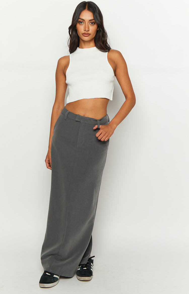 Banksi Grey Maxi Skirt – Beginning Boutique US