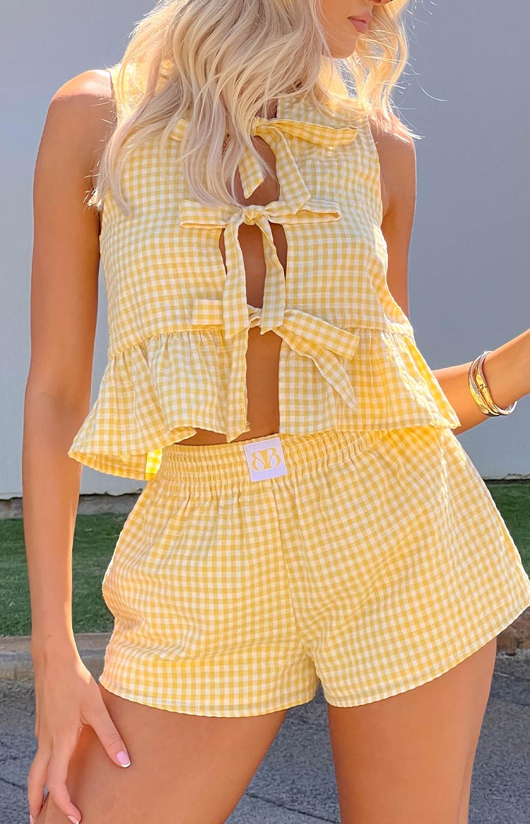 Baxter Yellow Gingham Shorts Image