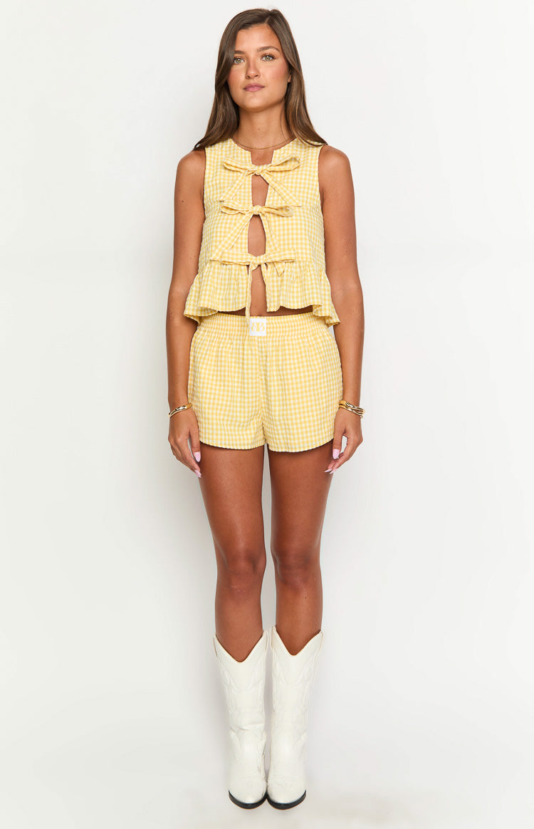 Baxter Yellow Gingham Shorts Image