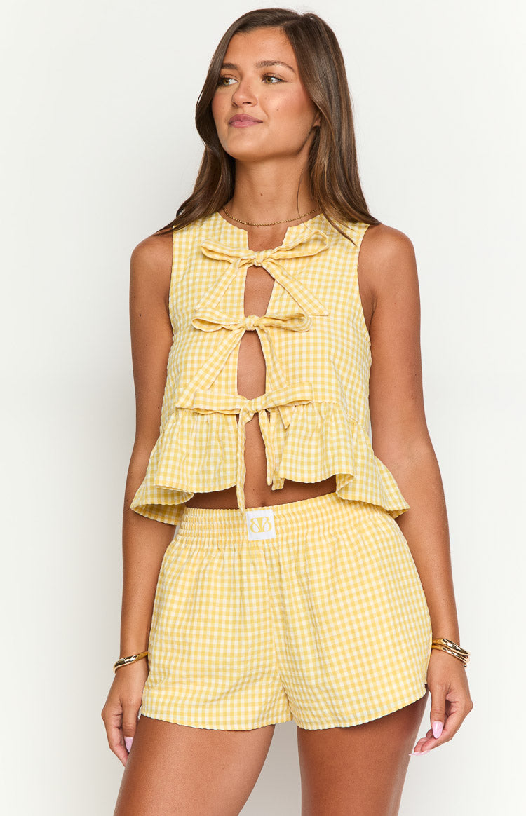 Baxter Yellow Gingham Shorts Image