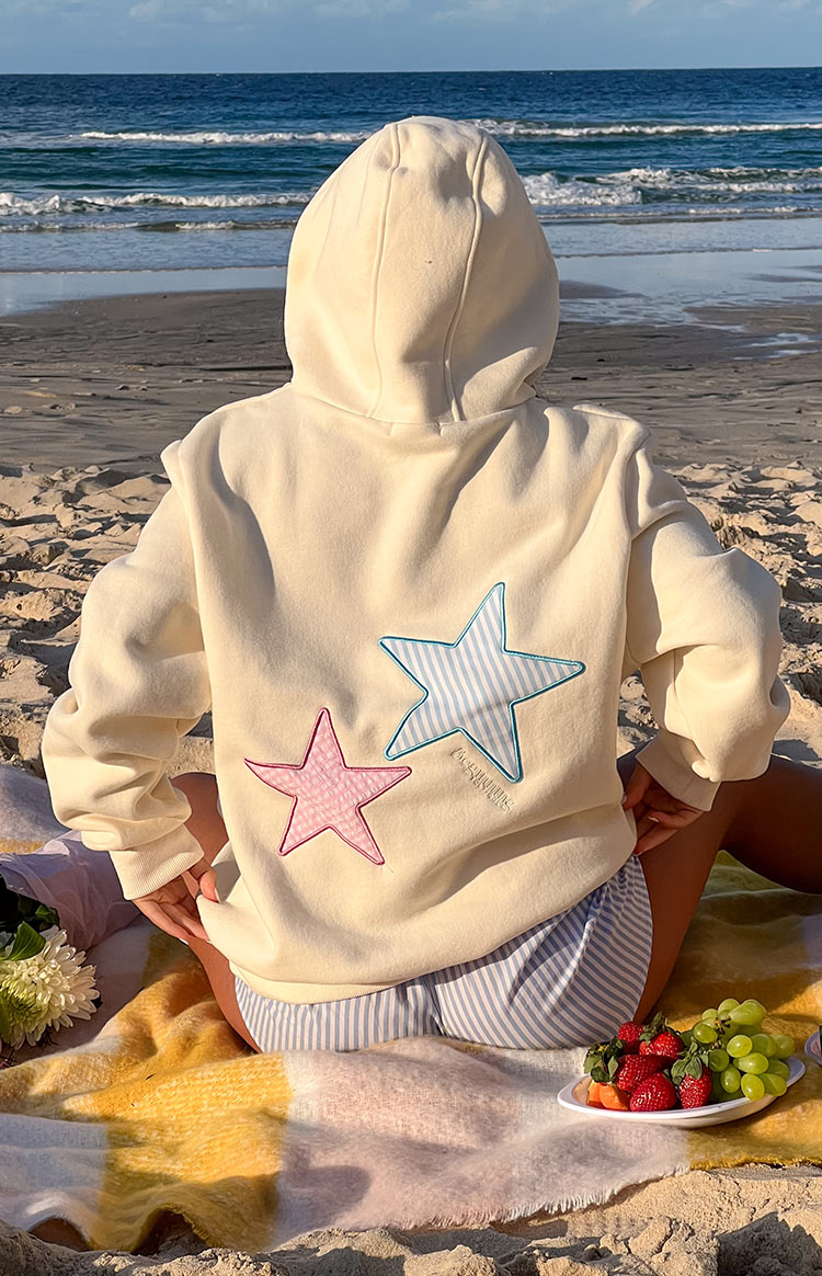 Beginning Cream Star Hoodie Shop Jumpers by Beginning Boutique x Demetra Dias Online at Beginning Boutique