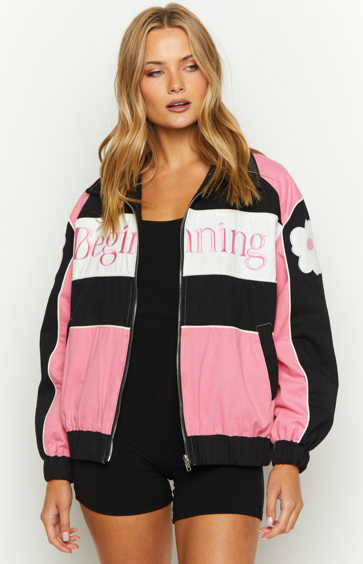 Beginning Pink Bomber Jacket Beginning Boutique US