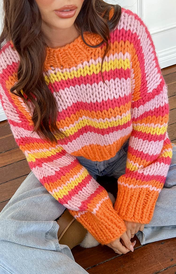 Belmont Pink Stripe Sweater – Beginning Boutique US