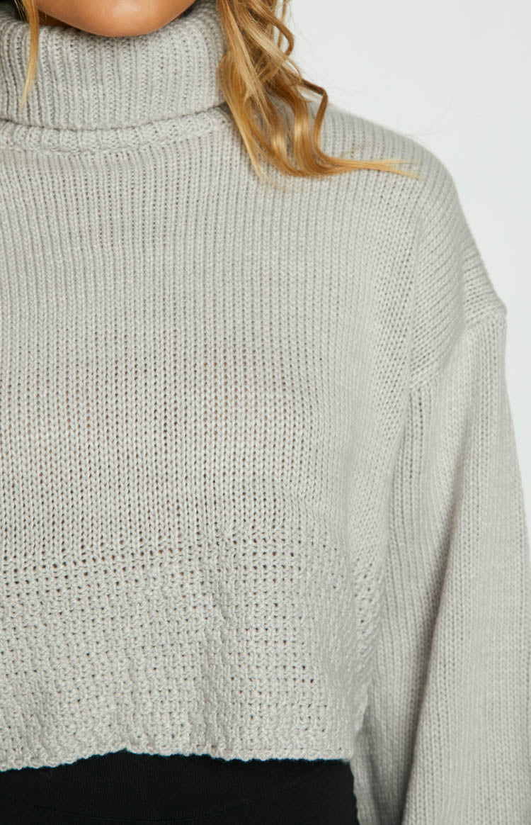 Betty Grey Chunky Roll Neck Sweater – Beginning Boutique US