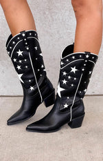 Billini Dollie Black And White Cowboy Boots Image