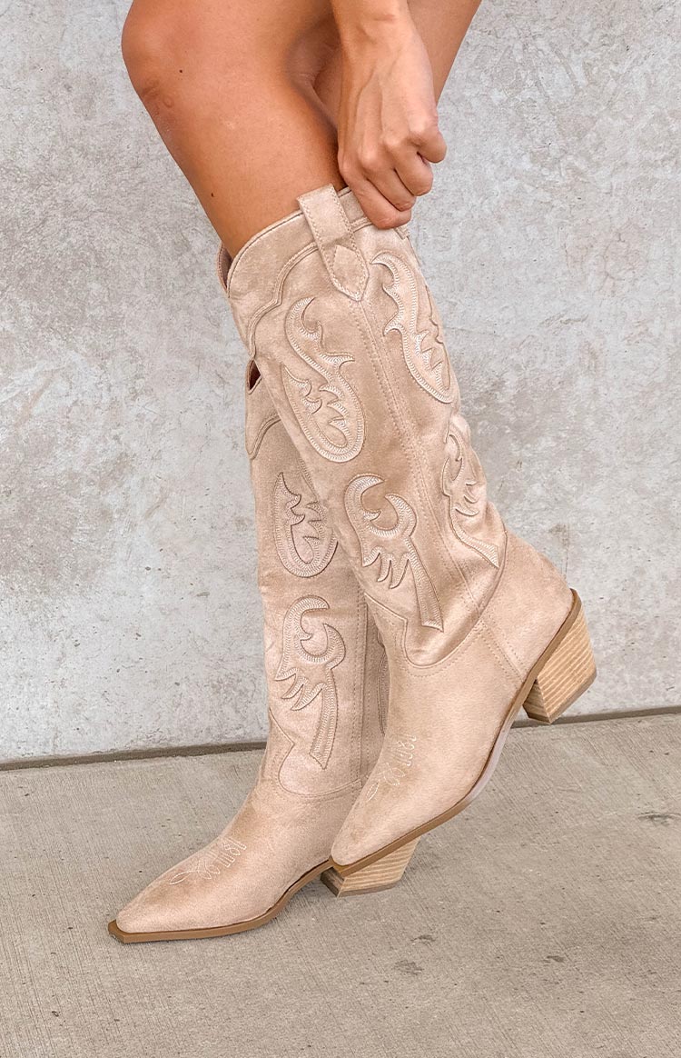 Billini Tulie Beige Cowboy Boots Image