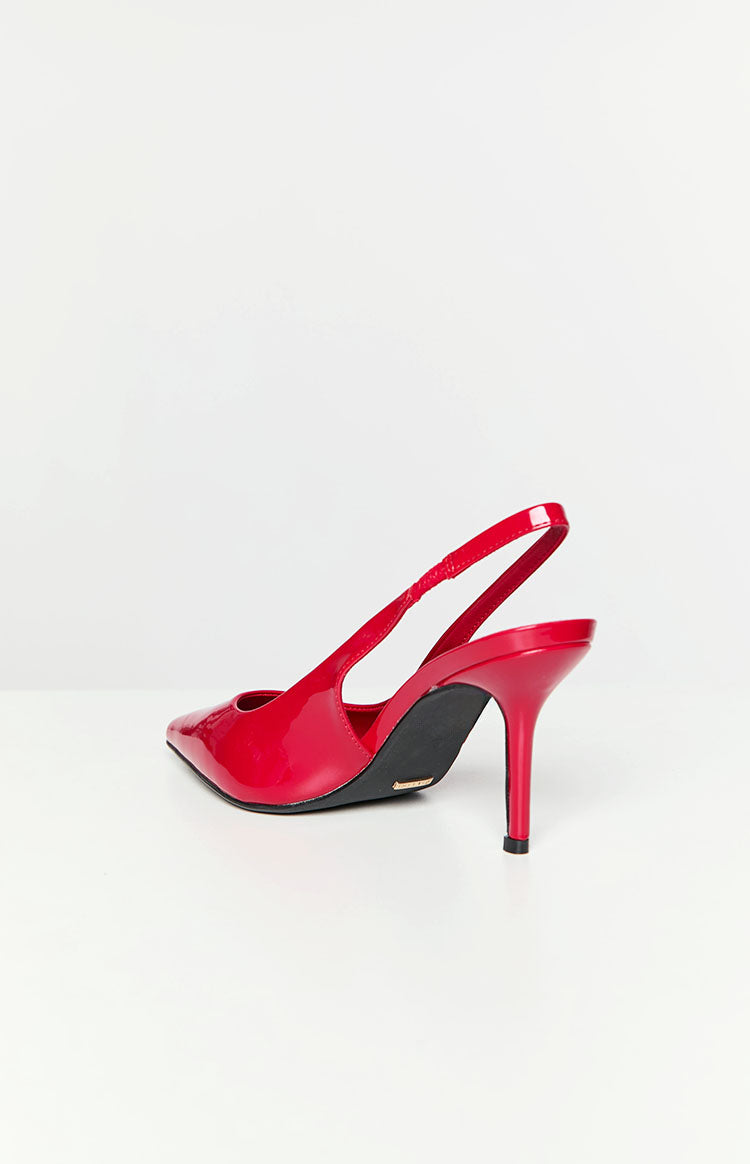 Billini Blondie Strawberry Red Patent Heels Image