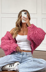 Sorbet Pink Chunky Cardigan – Beginning Boutique US