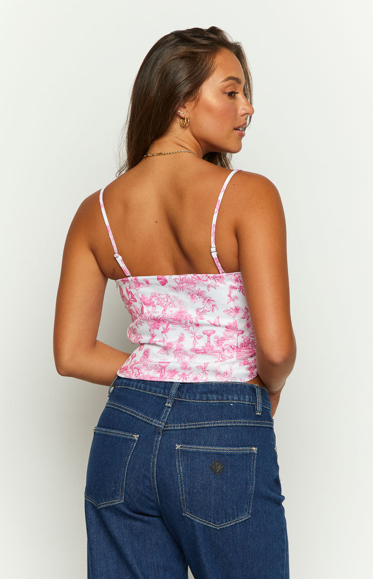 Brooklyn Pink Printed Strapless Top – Beginning Boutique US