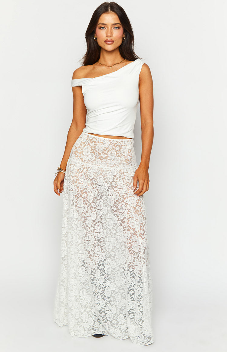 Calypso White Lace Maxi Skirt Image