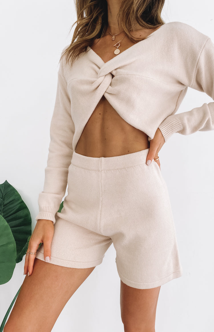 Winslee White Knit Shorts – Beginning Boutique US