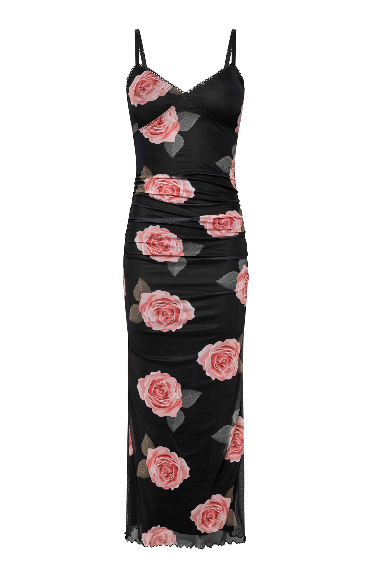 Capri Black Floral Mesh Midi Dress – Beginning Boutique US