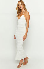 Casie White Knit Maxi Dress Image