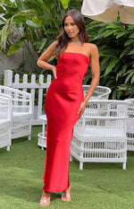 Cassander Red Strapless Maxi Dress Image