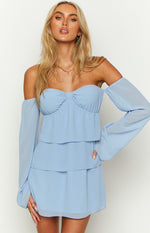 Cindee Blue Off Shoulder Mini Dress Image