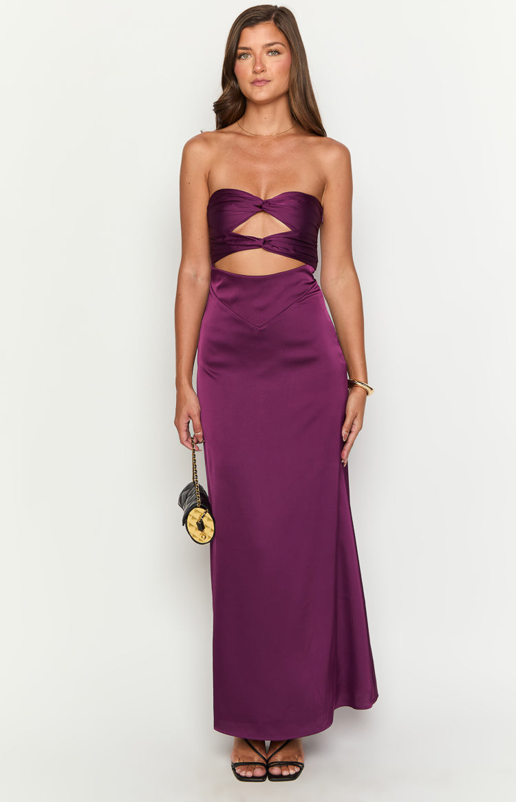 Coco Purple Strapless Maxi Dress Image